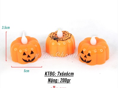 Nến điện tử hình bí ngô dạng tealight sẵn pin NEN-DT-05